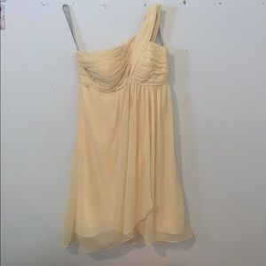 Yellow one shoulder dress